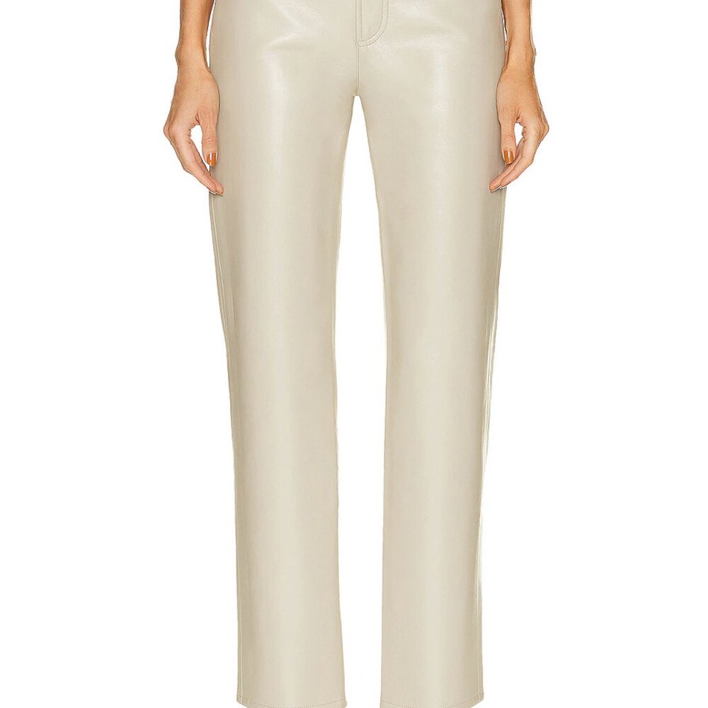 Agolde Recyled Leather 90's Pinch Waist Jeans in Toast